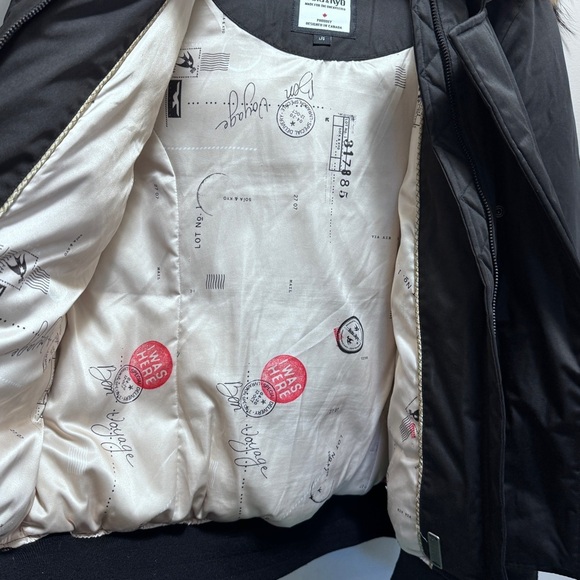 Soia & Kyo Yohann Down Insulated Bomber Black Real Fur Size Large - Picture 10 of 16